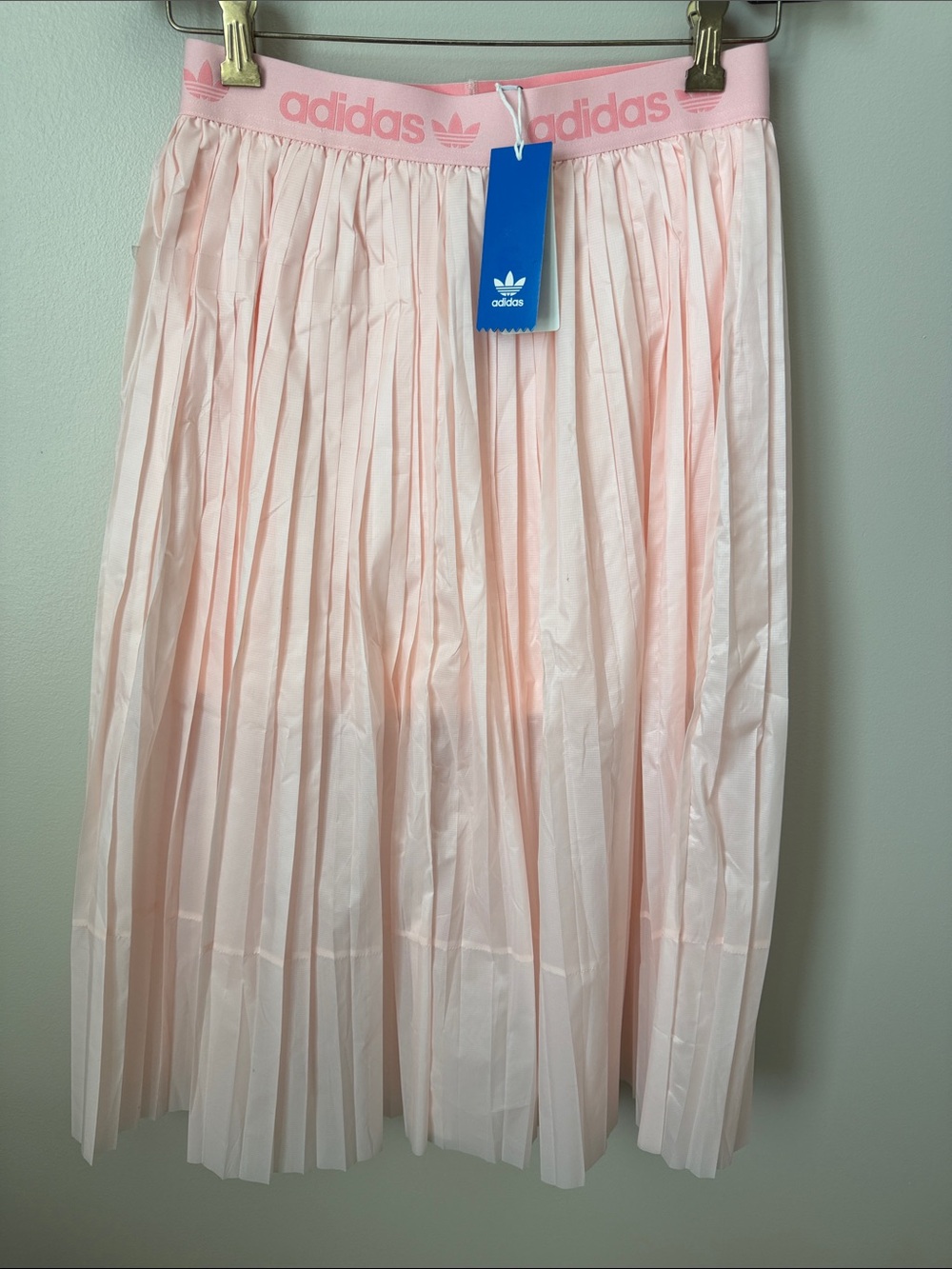 adidas Pink Pleated Midi Skirt with Logo Elastic Waistband - Picture 4 of 10